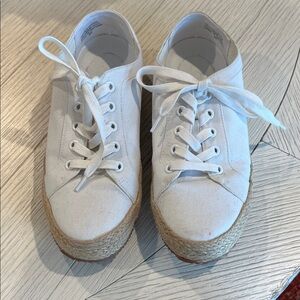 LOFT White Canvas Espadrille Sneakers